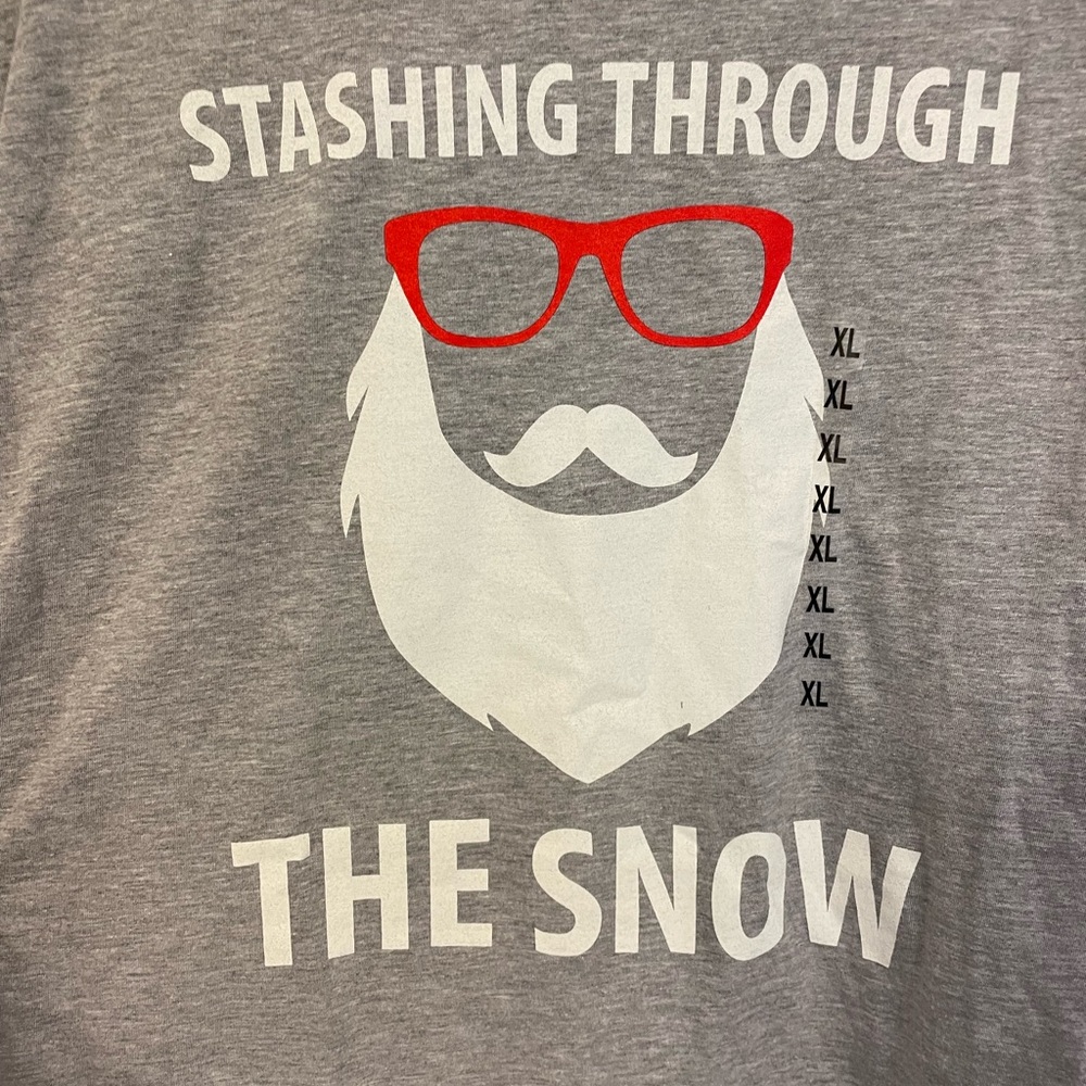 Teen Boy XL Christmas Mustache tee NWT